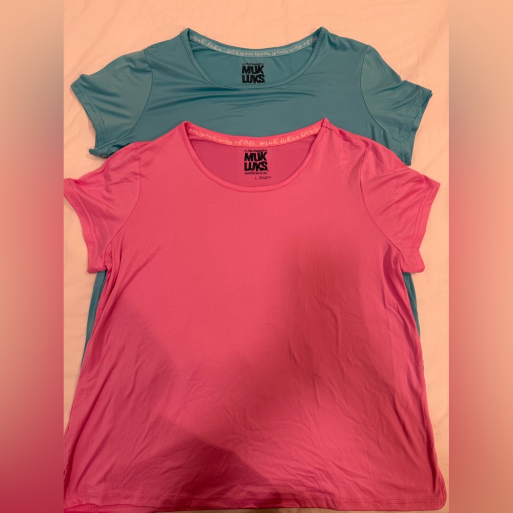 Muk Luks Pink and Blue Tshirts
